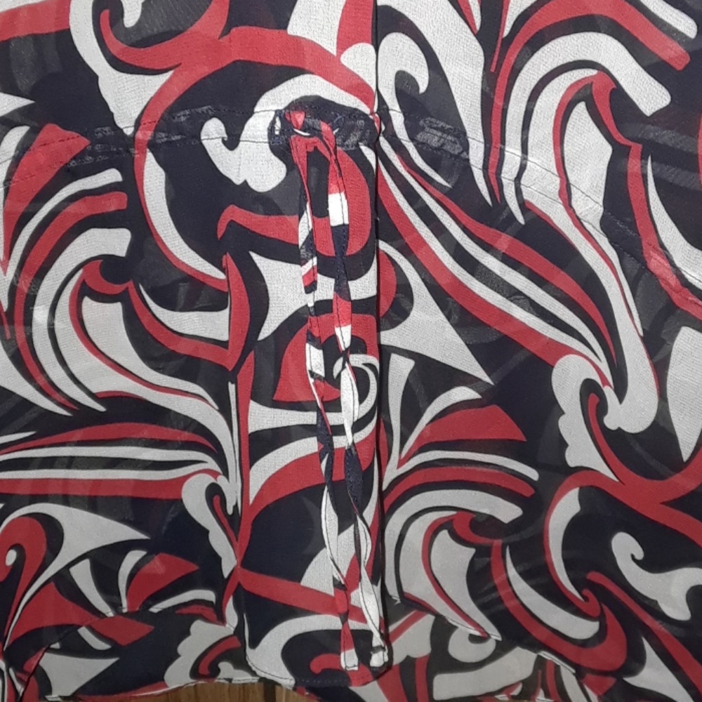 Chaps Plus Sized Sheer Woman's Pattern Blouse - image 6